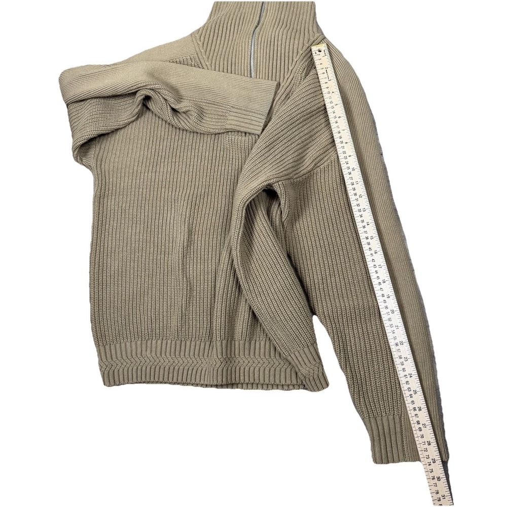 TOPMAN Hester Ribbed Knit Sweather Half Zip Mens Size Large High Collar Pullover - Picture 9 of 16